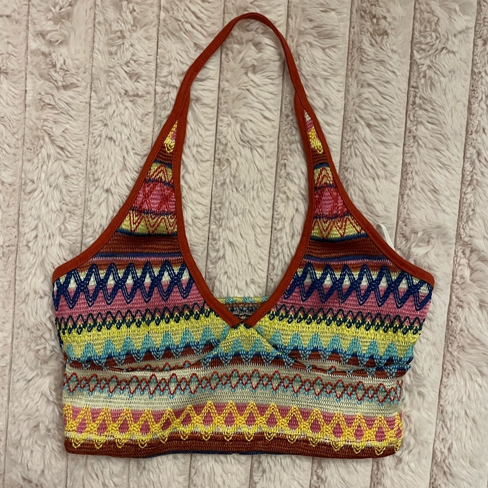 SHEIN Multicolor Geometric Crop Top | Women’s Size XS | Brand New